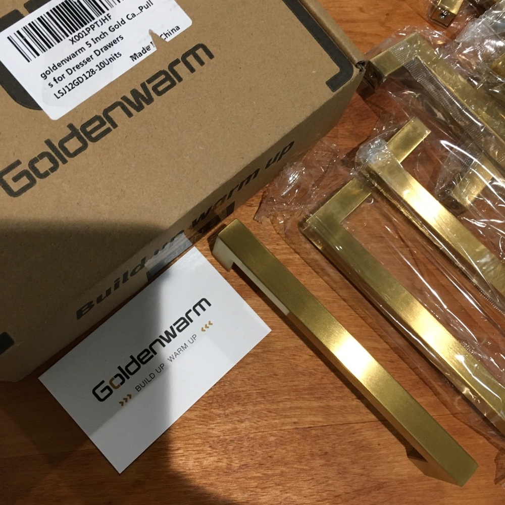 Goldenwarm Gold Cabinet Pull Handles Set of 10 With Hardware